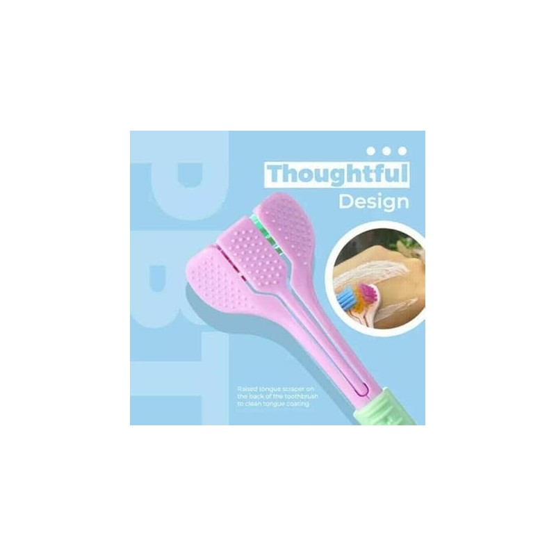 GANPUB 2 Pcs Three-Sided Soft Hair Toothbrush, Deeply and Thoroughly
