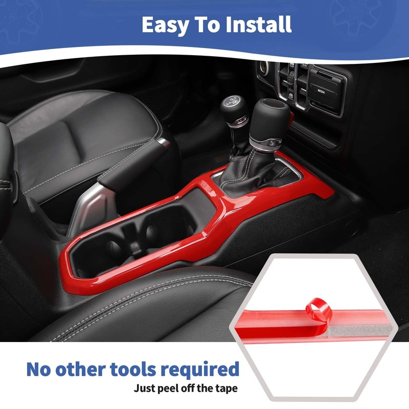 RT-TCZ for Wrangler JL Dash Trim Cover Red, Gear Shift