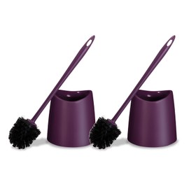 Toilet Brush Cleaner and Holder Purple 2 Pack Toilet Bowl Cleaner Brush with Scrubbing Wand, Brush and Storage Caddy for Easy Bathroom Cleaning
