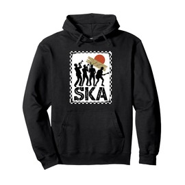 Ska band with brass section and checkerboard border Pullover Hoodie