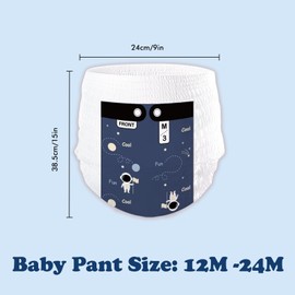 Minime Baby Training Pants - Size 12M-24M (14-26 lbs), 36 Count, Premium Hypoallergenic Training Underwear, Fragrance Free Disposable Baby Diaper Pants