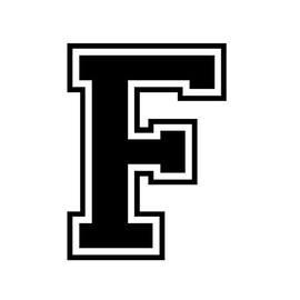 STICKER DAD Varsity Letter F Vinyl Decal by stickerdad® - Size: 5" Color: Black - Windows, Walls, Bumpers, Laptop, Lockers, etc.