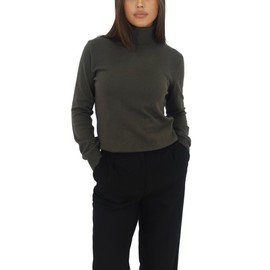 Win's Cashmere Turtleneck Sweater for Women. Made in Italy, khaki, XXL