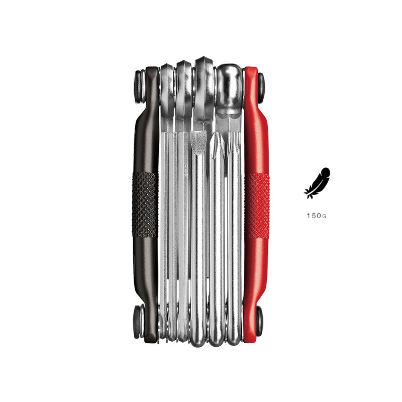 CRANK BROTHERS MULTI-10 Bicycle Carry Tool, 10 Functions, Black/Red, 3.5