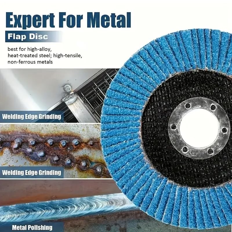 10Pc 4 1/2 inch Shaft 7/8 Grinding Flap Disc 40