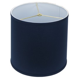 FenchelShades.com 12" Top Diameter x 13" Bottom Diameter x 12" Height Fabric Drum Lampshade Spider Attachment (Navy Blue)