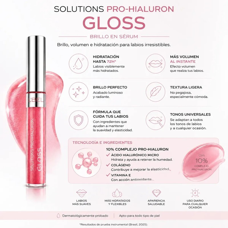 Brillo Labial Serum Lbel Pro Hialuron Gloss 72h 5ml