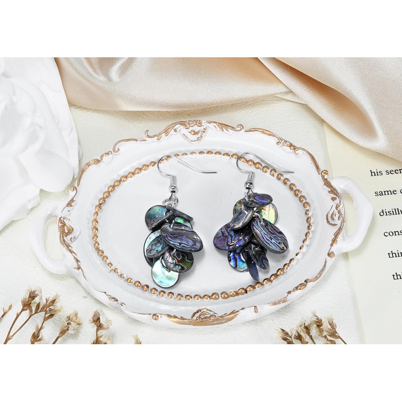 AeraVida Ocean Inspired Round Cluster of Abalone Seashells Boho Chic