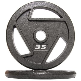 BalanceFrom Powergainz Olympic 2-Inch Cast Iron Plate Weight Plate for Strength Training and Weightlifting, Black POG-AT2IN-35X2