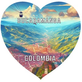 Bucaramanga Colombia Travel Souvenir Destination Die Cut Heart Shaped Fridge Magnet 2-Inch