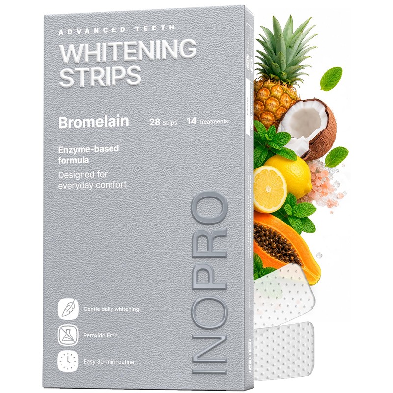 InoPro Kit de tiras blanqueadoras de dientes naturales, 14 tratamientos: