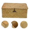 ABOOFAN Natural Seaweed Woven Storage Box Hand Woven Desktop Basket