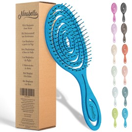 Ninabella Ninabella Organic Detangling Hair Brush for Women, Men & Children - Does not Pull on Hair - Hair Straightening Brushes for Straight, Curly & Wet Hair - Unique Spiral Hairbrush