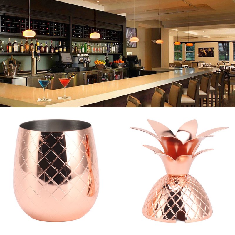 Cocktail Shaker Pineapple Shape Stainless Steel Polished Smooth Surface 500ml