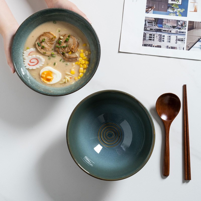 Ceraozmus 2X Ceramic Ramen Bowls - 40 oz - 20cm