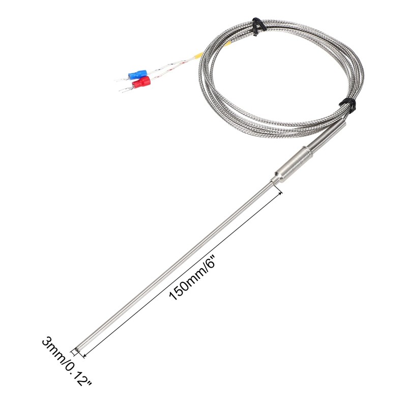 sourcing map K Type Thermocouple Temperature Sensor Probe 3x150mm 6.6ft