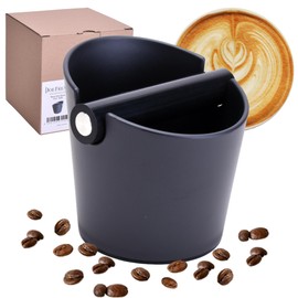 JoeFrex Knock Container for Portafilter Basic Box Black Matte Black Espresso Knockbox for Coffee Grounds Noise Reducing Tee Bar Quality Coffee Accessories [JoeFrex]