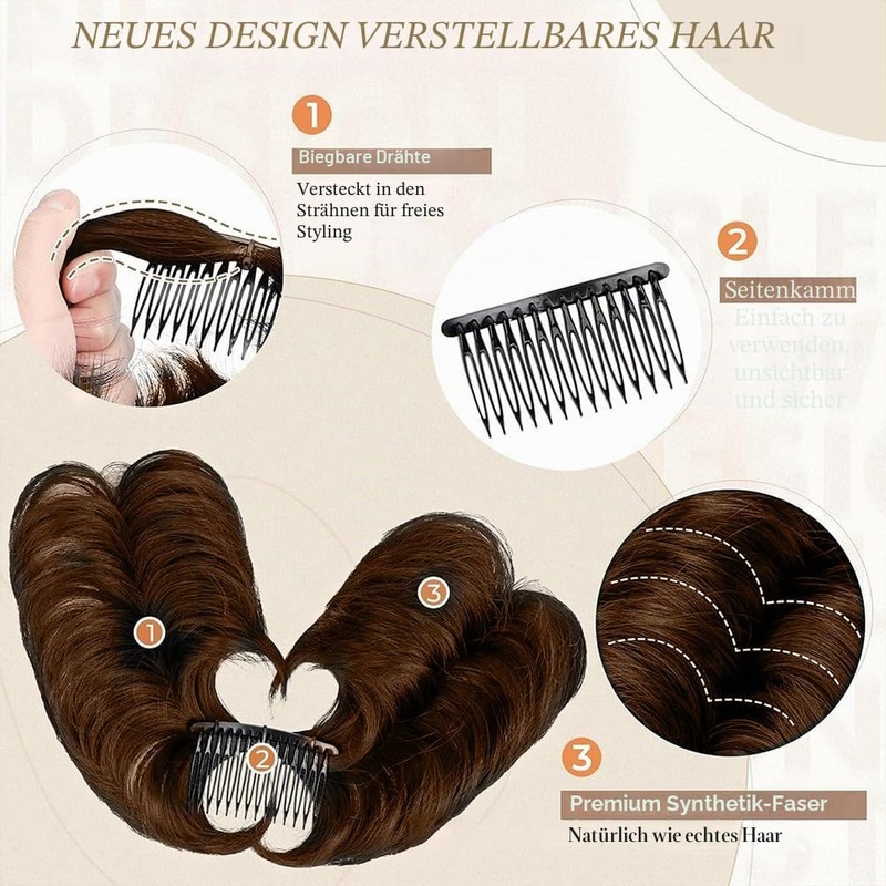 XFSRG Real Hair Extensions with Clip Messy Hair Bun for