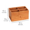 Wenko Bamboo Organiser Terra 3 Compartments -Storage Box, Bathroom Basket,