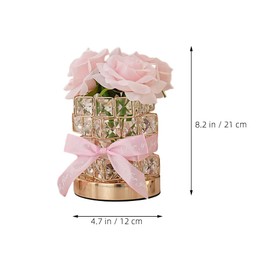 Generic Flower Desk Lamp Romantic Rose Lamp Atmosphere Night Light with Glass Vase, Cordless Touch Lamp for Home Bedroom Living Room Desktop, 21.00X12.00X12.00CM, Pink, 88F2G0F7143UTL3825MY7X9