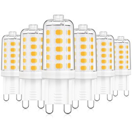 MAXvolador G9 LED Bulb Dimmable, Soft White 3000K, 40W T4 Halogen Equivalent, Bi Pin Base 4W Light Bulbs for Chandelier Lighting, 400LM, 6 Pack