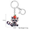 NEWEI Acrylic Northern Raccoon Keychains Rings Jungle Animal Jewelry Handbag