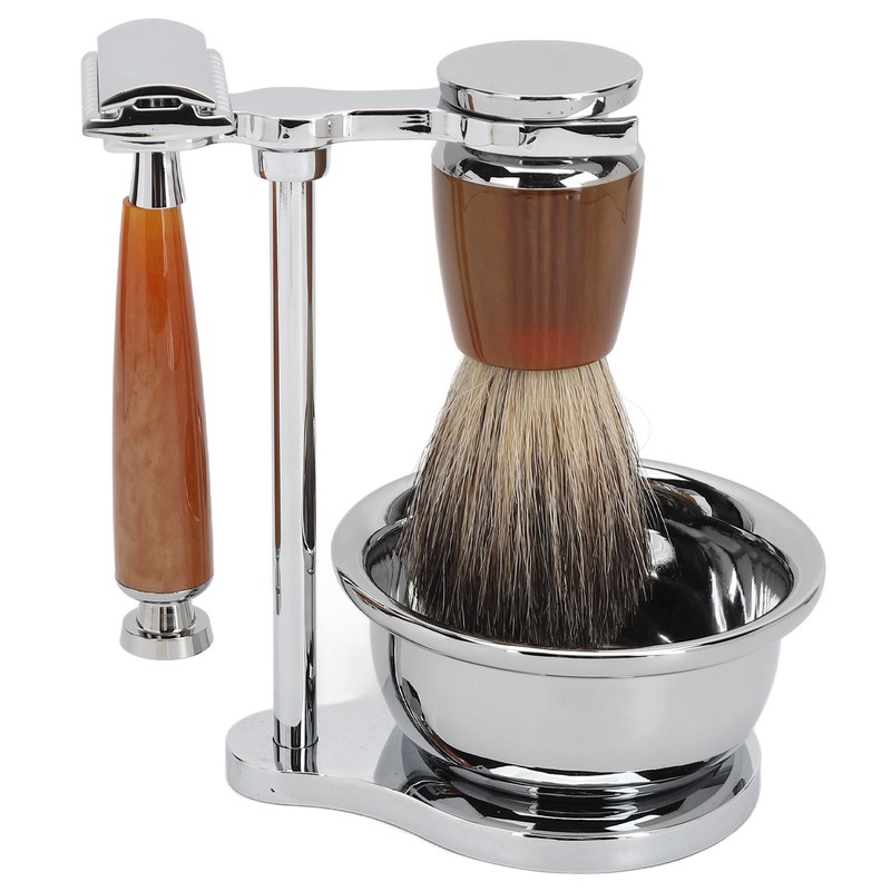 Safety Men Grooming Set Trimming Soap Stand Bowl Beard Brush
