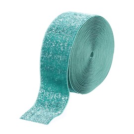 sourcing map Metallic Glitter Velvet Ribbon 1 1/2" x 5 Yard Single Face Sparkle Ribbon Gift Wrapping with Gold Powder Light Blue