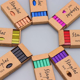 NatSumeBasics 8000 Colored Staples 26/6 Standard Colorful Staple Refill for Desk Stapler, 1000 Per Pack, Total 8 Pack Staples (8000 Colorful)