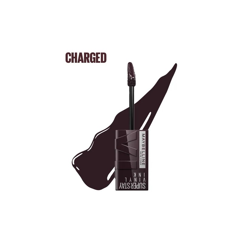 Labial Líquido Maybelline Superstay Vinyl Ink Acabado Brillante Color Charged