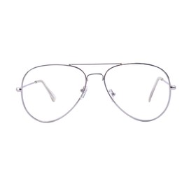 Outray Classic Men's Or Women's Metal Frame Aviator Sunglasses (Silver, Clear)