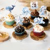 CharmeFleur 40 Stück Meerestier Cupcake Toppers Hai Delfin Seestern Tintenfisch
