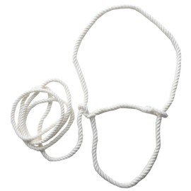 Equine Outlet Adjustable Small Rope Halter - Pony, Sheep, Llama, Section A, Shetland, Calf (White)
