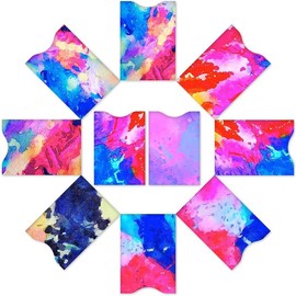 10 PCS RFID Blocking Sleeves, Credit Card Holder for Women Men Protect Cards Identity from Electronic Theft Travel Case Set (Marble Style - Color: Splendid Printing