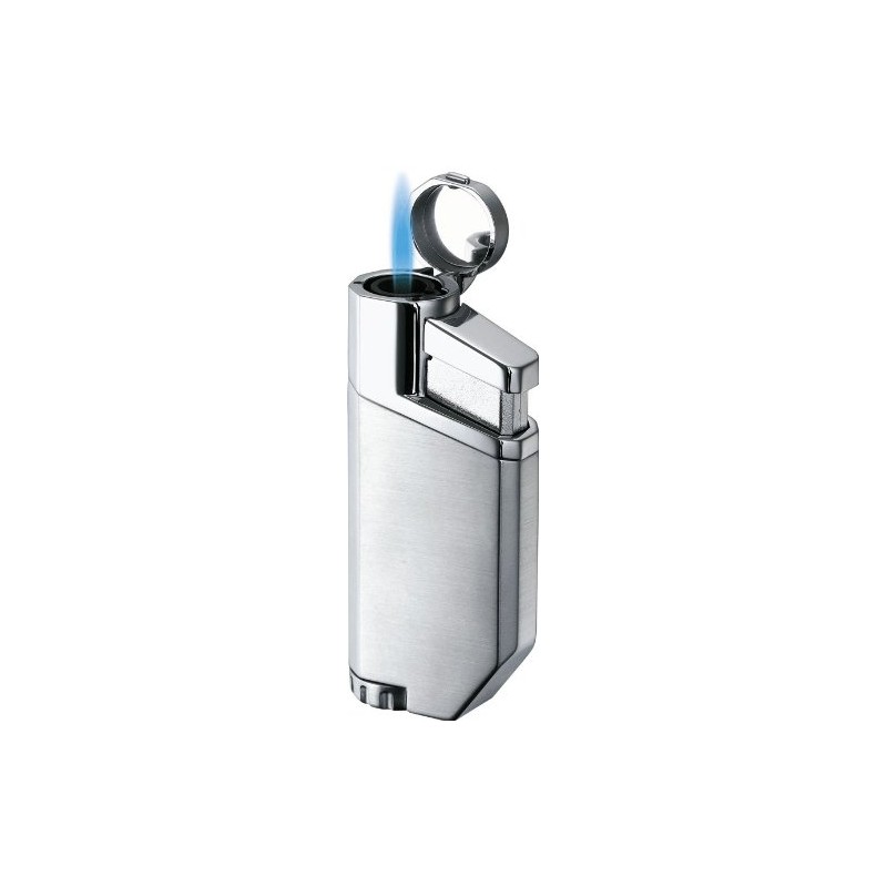 Visol Portofino Satin Chrome Wind-Resistant Torch Flame Lighter