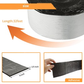 DOBTIM Foam Foil Pipe Insulation Wrap 4 in x 32 ft,Reflective Foil Insulation Tape Self Adhesive with High Resilience for Pipe Insulation Wrap