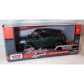 Motormax timeless legends Mini còòpér S Countryman Green Black Roof car 1:24 scale diecast model
