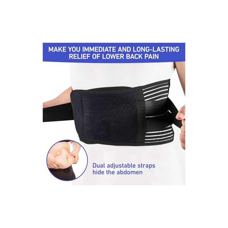 Back Brace for Men Women, Lower Lumbar Pain Brace, Adjustable