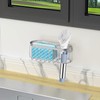 2-in-1 Sponge Holder for Kitchen Sink, Suction Cup Rack Caddy,