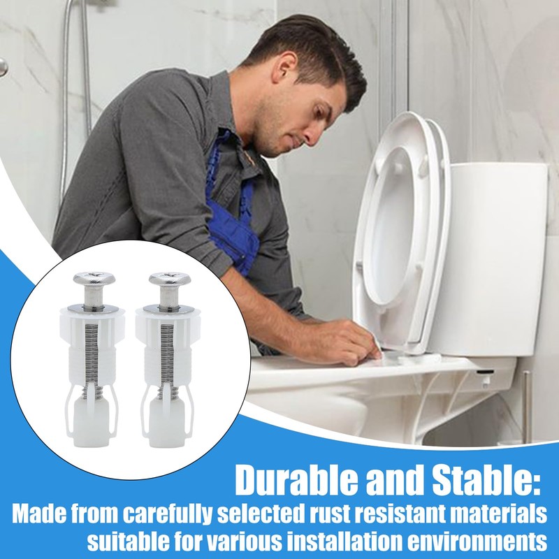 Toilet Seat Screws Replacement Kit, Bathroom Hardware Replacement, Toilet Seat