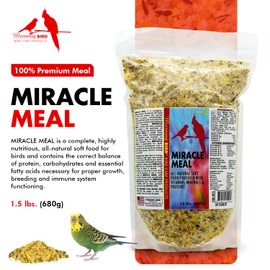 Morning Bird Miracle Meal 1.5 lbs – Soft Food for Birds with Vitamins & Supplements – Packed with Protein, Minerals & Amino Energy – Promotes Strong Feathers, Breeding & Overall Wellness