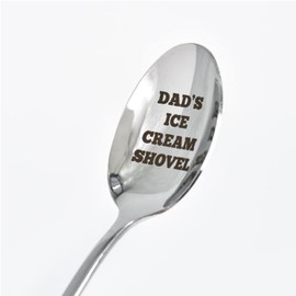 Dad Ice Cream Shovel Stainless Steel Coffee Tea Spoons Funny Fathers Day Birthday Christmas Gifts for Papa Daddy from Daughter Son