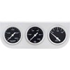 Speedway 3-Gauge Set with Aluminum Panel, White, Brushed