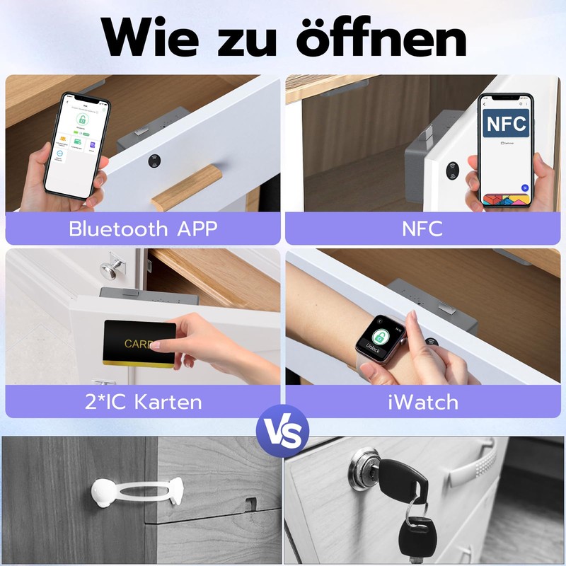 Eseesmart Cabinet Lock RFID Electronic Drawer Lock No Keys Bluetooth