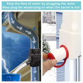 Rainwater Collection System, for 2'' x 3'' Standard Gutter Downspout Rain Barrel Diverter Kit for Reuse in Lawn and Garden Watering (White) (Black)