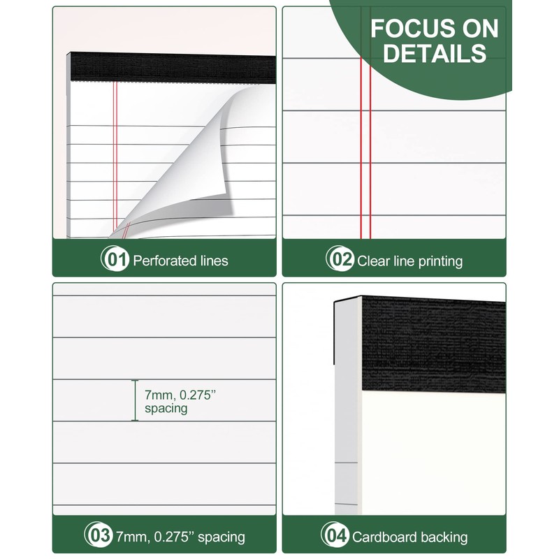 12 Pack Note Pads 4x6 Inch, White Mini Legal Pads,