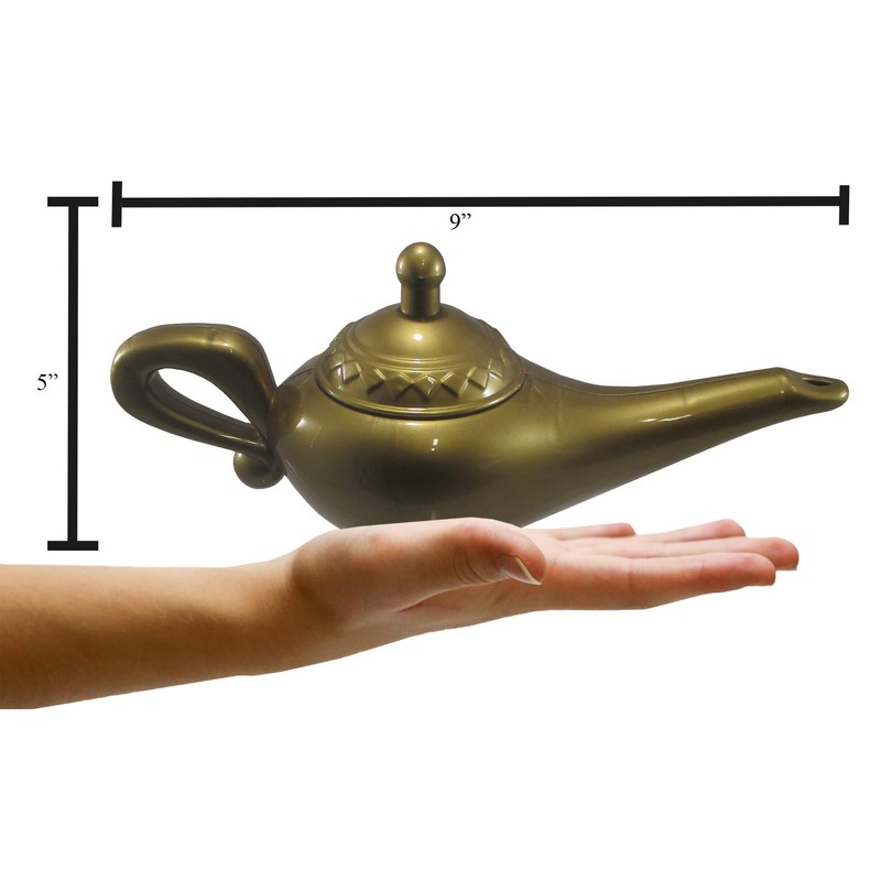 Nicky Bigs Novelties Plastic Magical Wish Lamp Prop, Gold, One