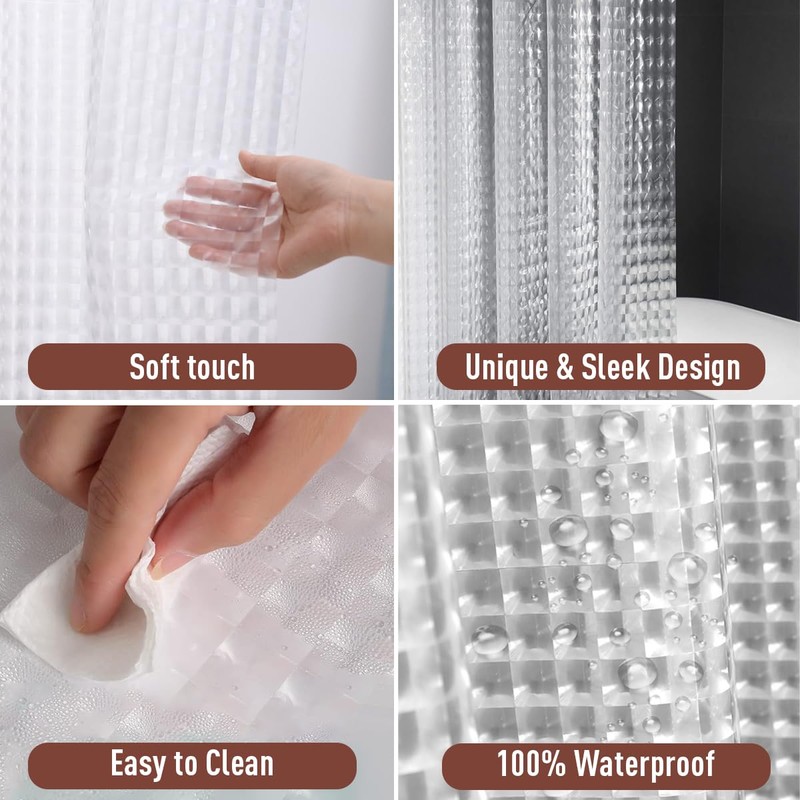 zokyer Clawfoot Tub Shower Curtain Wrap Around Round 180x70 Inch