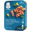 Gerber Spiral Pasta in Turkey Meat Sauce with a side