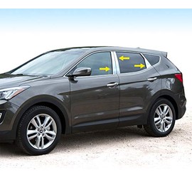 Made in USA! Compatible with 2013-2018 Hyundai Santa Fe Sport 6PC Stainless Steel Chrome Pillar Post Trim